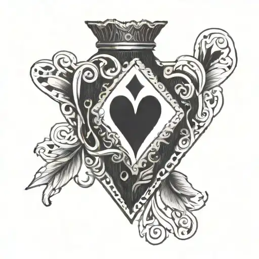 Canary with an ace of hearts in the bicp tattoo design idea