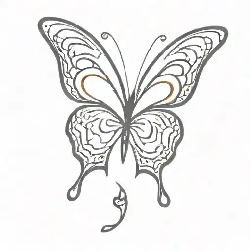 Tattoo is a hybrid of a butterfly and a cat tattoo design idea