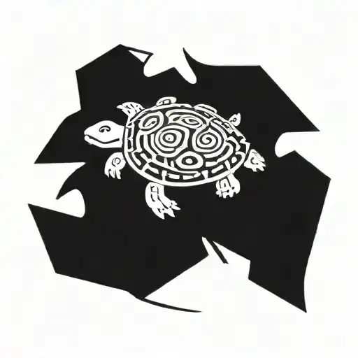 top view of tortoise shell tattoo design idea