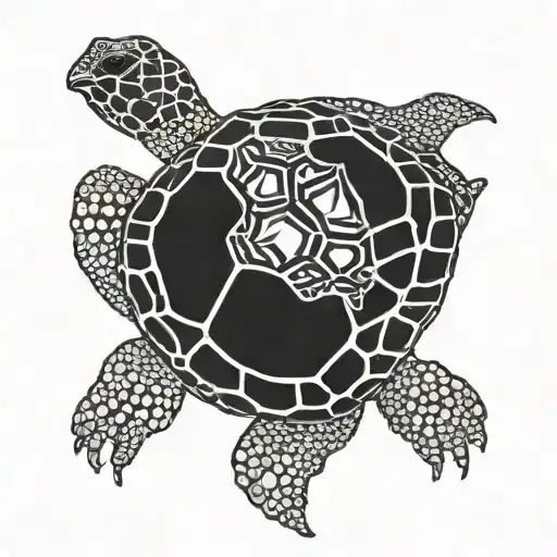 tortoise shell tattoo design idea