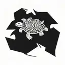 top view of tortoise shell tattoo design idea