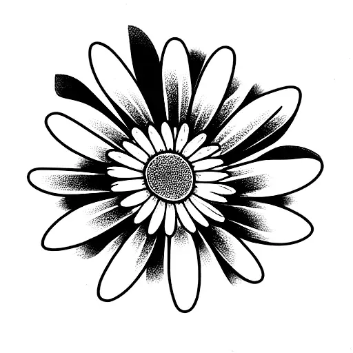 daisy with an aspect of a dog tattoo design idea