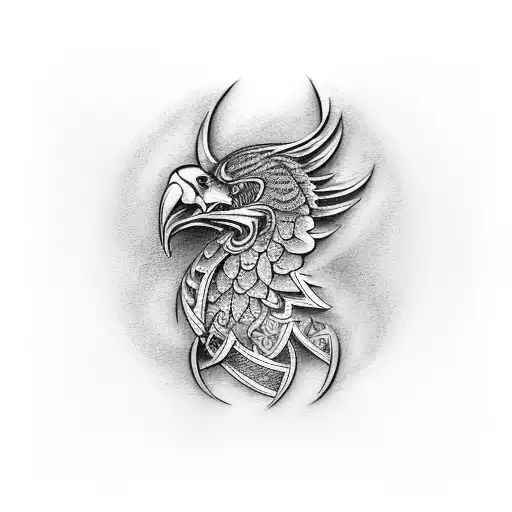 neck tattoo, ein Adler, breit, schön , detailliert, groß, schöne Muster  tattoo design idea