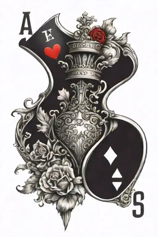 ace of hearts tattoo design idea