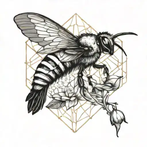 Bee and Kingfisher tattoo design idea