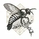 Bee and Kingfisher tattoo design idea