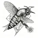 Bee and Kingfisher tattoo design idea