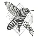 Bee and Kingfisher tattoo design idea