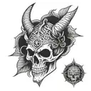 Viking skull surrounded tattoo design idea