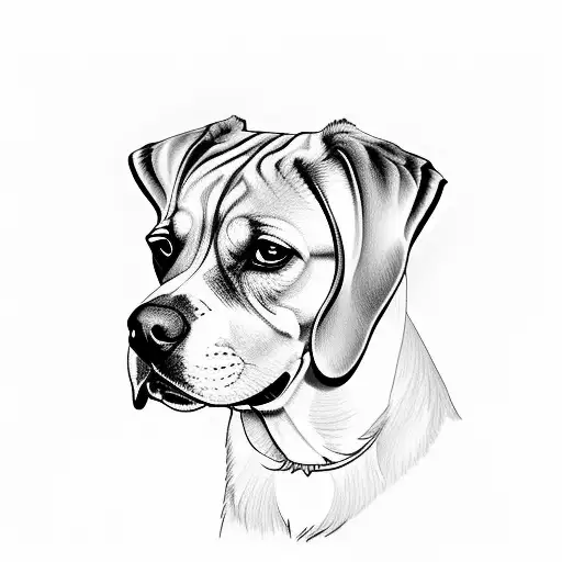 majestic beagle dog tattoo design idea