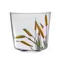 a tulip beer glass that looks like a window into a field of barley crops tattoo design idea