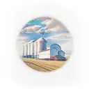 a color tattoo of a wheat farm viewed through a beer glass shapped window tattoo design idea
