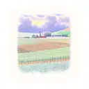 a color tattoo of a wheat farm viewed through a beer glass shapped window tattoo design idea