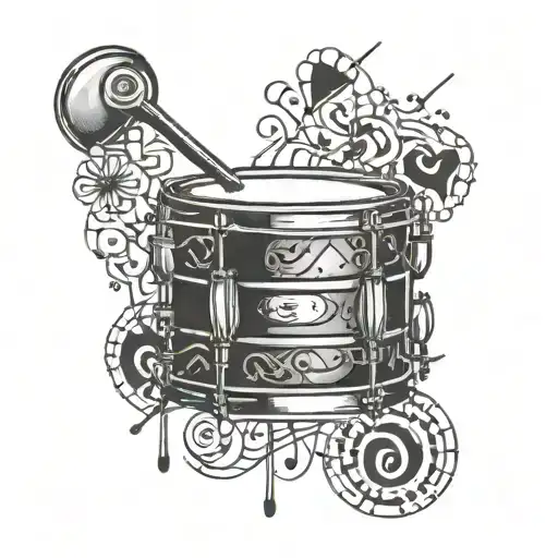 snare drum and note made tattoo design idea
