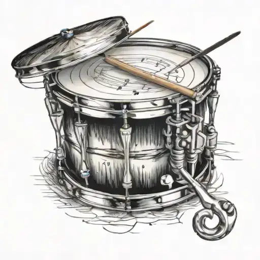 snare drum and note made tattoo design idea