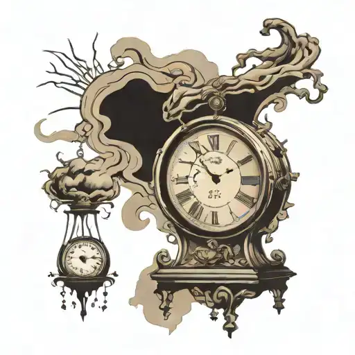 salvador dali melting clock tattoo design idea