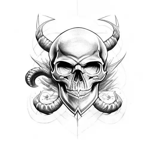 skull Viking  tattoo design idea