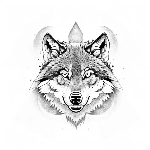 wolve in chains tattoo design idea