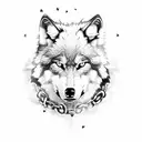 wolf chains angry  tattoo design idea