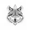 wolve in chains tattoo design idea