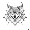 wolve in chains tattoo design idea