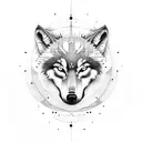 Wolf with moon tattoo design idea