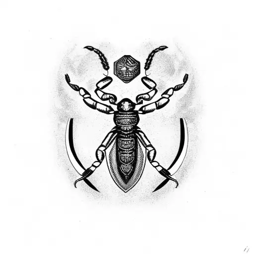 scorpion ancient Egypt cross tattoo design idea