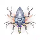 scorpion ancient Egypt cross pyramids sun tattoo design idea