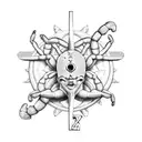 scorpion ancient Egypt cross pyramids sun tattoo design idea