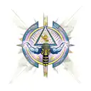 scorpion ancient Egypt cross pyramids sun tattoo design idea
