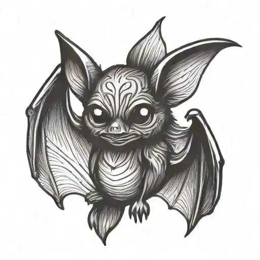 Cute bat tattoo design idea