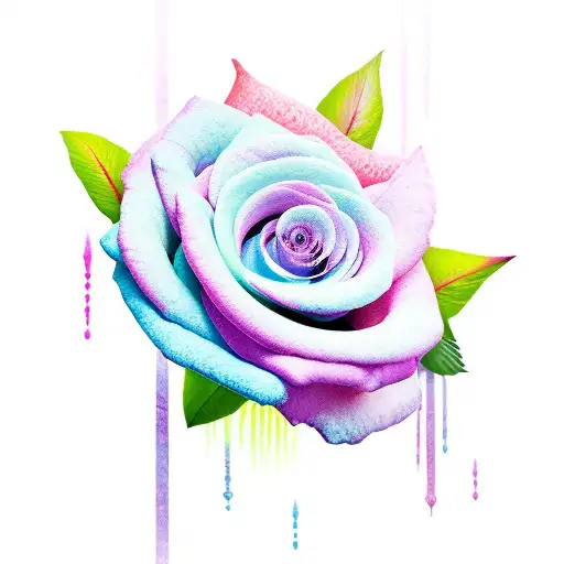 flower colors tattoo design idea