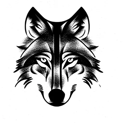 wolf with evergreen forest tattoo design idea