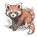 Red panda tattoo design idea