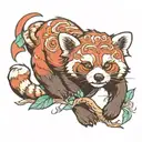 Red panda tattoo design idea
