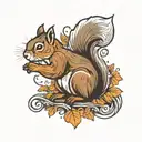 squirrel tattoo design idea