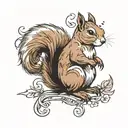 squirrel tattoo design idea