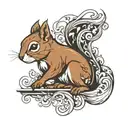 squirrel tattoo design idea