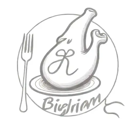 a dinner ham covered with a sheet like a ghost and with 'Bigham' in cursive  tattoo design idea