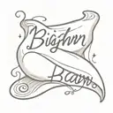 a dinner ham covered with a sheet like a ghost and with 'Bigham' in cursive  tattoo design idea