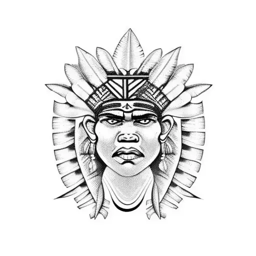 brazilian indigenous tribal representing strongness tattoo design idea