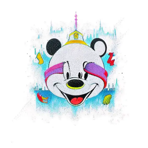 carton disney in nike tn shoes tattoo design idea