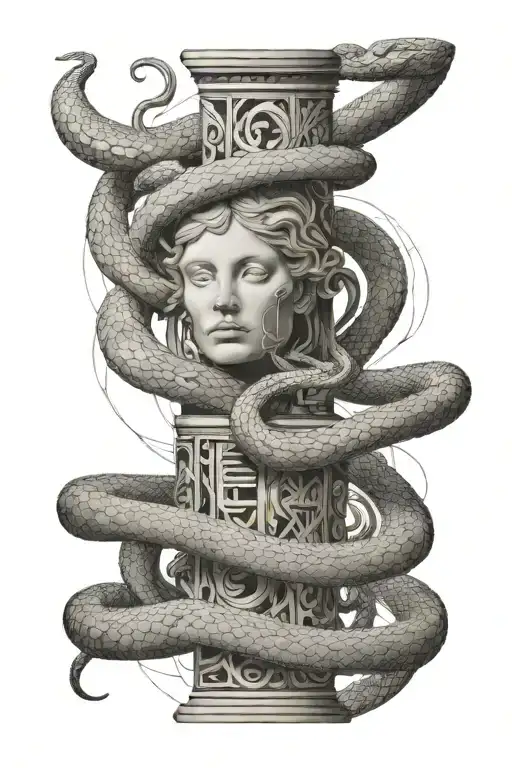a vessel of hygeia in which a snake bites the neck, and the top of the vessel is broken off tattoo design idea