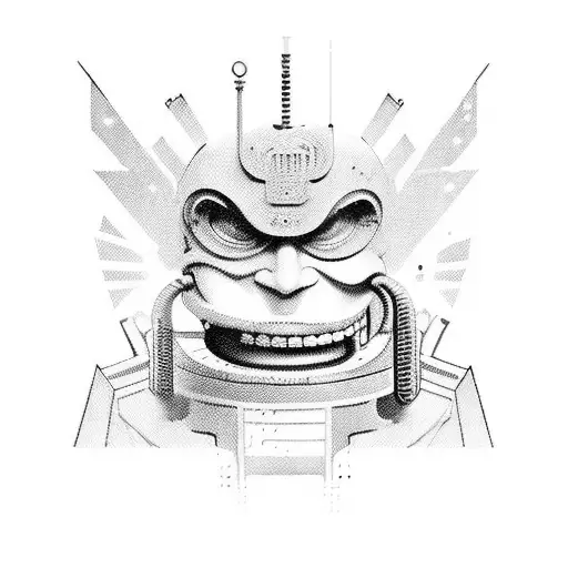 deux masque opéra cyberpunk qui sourit et qui grimace  tattoo design idea