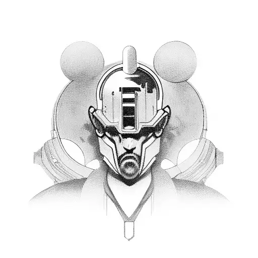 deux masque opéra cyberpunk qui sourit et qui grimace  tattoo design idea