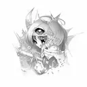 anime angry deaths 2d tattoo design idea