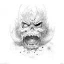 anime angry deaths 2d tattoo design idea