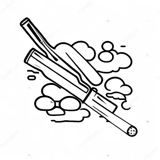 Baseball bat and Coca-Cola bottle crossed in a minimalist style tattoo design idea