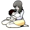Breastfeeding mother to a son tattoo design idea