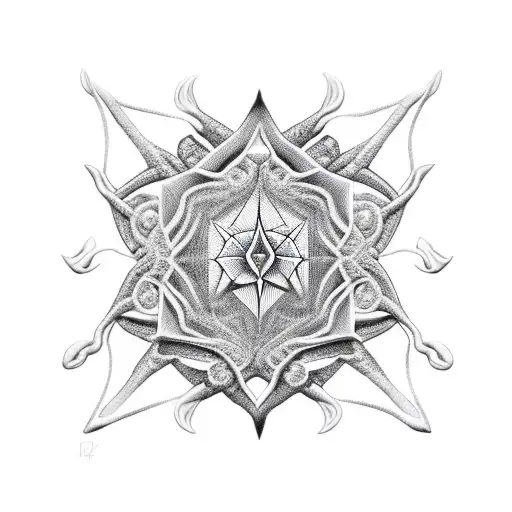 Black matte spider with sacred geometry tatoo on its back tattoo design idea